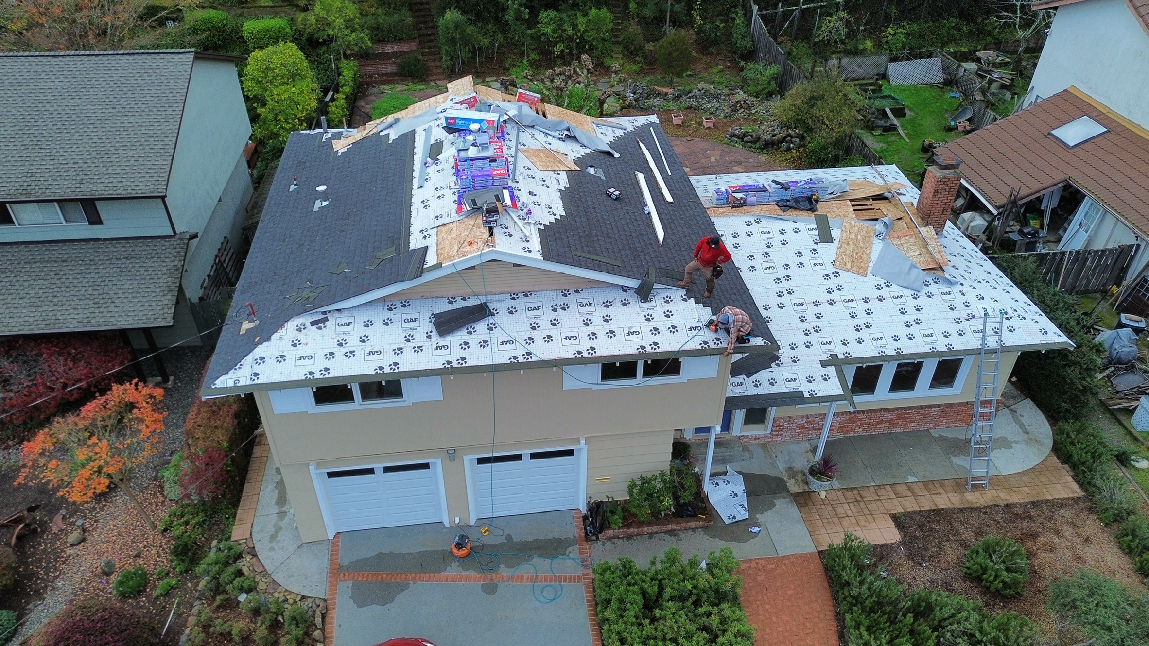 Premium asphalt shingle roof replacement in progress