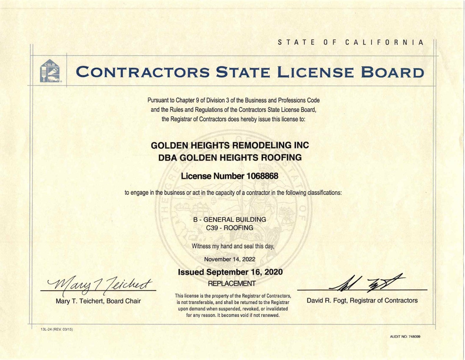 Contractors State License Board